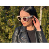 Gucci 0116-004 белые с зелёной линзой 