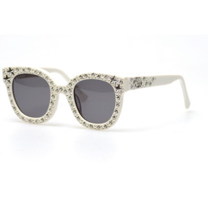 Gucci 0116-004 белые с зелёной линзой  фото