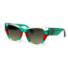 Gucci 3876-green-red прозрачные с зелёной линзой 
