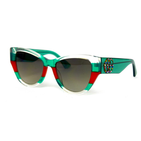 Gucci 3876-green-red прозрачные с зелёной линзой 