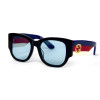 Gucci 0276s-blue чёрные с голубой линзой 