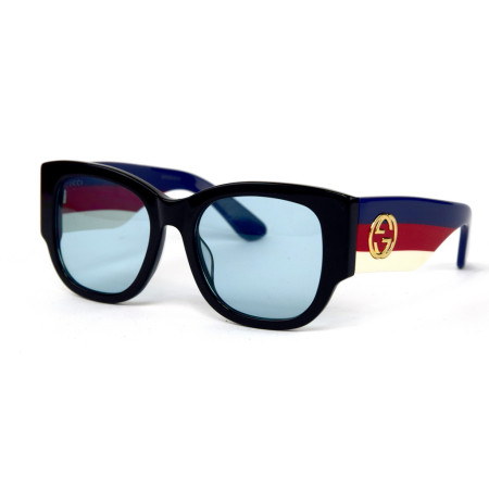 Gucci 0276s-blue чёрные с голубой линзой 