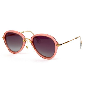 Miu Miu 53-26-pink розовые с коричневой линзой поляризационные фото