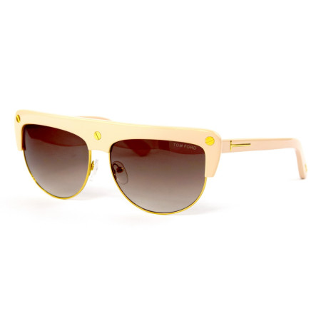 Tom Ford 0318-72l бежеві з коричневою лінзою