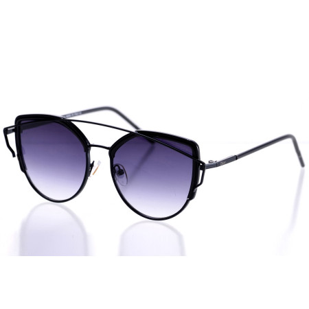 Женские солнцезащитные очки 8033black чёрные с фиолетовой линзой 