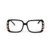 Солнцезащитные очки mod8005-glass чёрные с прозрачной линзой 