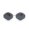 Женские солнцезащитные очки 2181-black-W золотые с чёрной линзой 