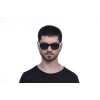 Мужские солнцезащитные очки 4061black-M чёрные с чёрной линзой поляризационные