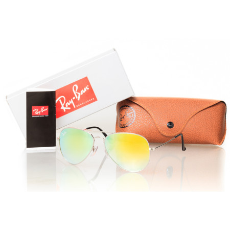 Ray Ban Оригінали 3025lime-s срібні з жовтою лінзою