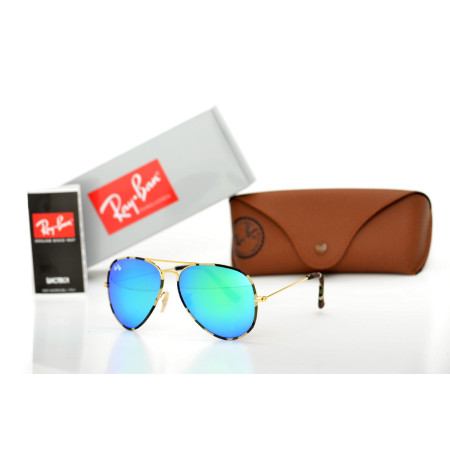 Ray Ban Оригінали 3026haki-green хакі з синьою лінзою