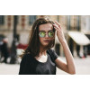 Ray Ban Круглые 3447lime-silver серебряные с зелёной линзой 