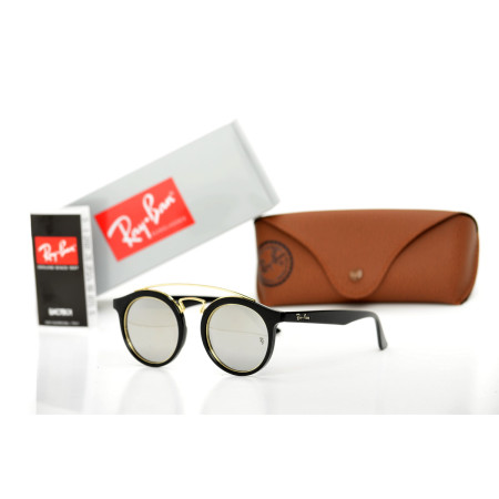 Ray Ban Круглые 4256z чёрные с ртутной линзой 