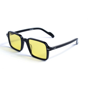 Жіночі сонцезахисні окуляри cut-thirty-two чорні з жовтою лінзою фото