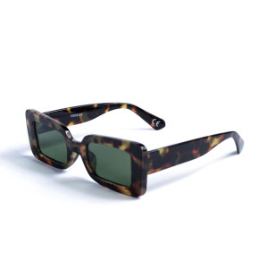 Жіночі сонцезахисні окуляри 10832303 леопардові із зеленою лінзою фото