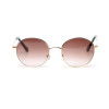 Женские круглые солнцезащитные очки 6005-brown-W золотые с коричневой линзой 