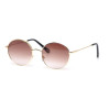 Женские круглые солнцезащитные очки 6005-brown-W золотые с коричневой линзой 