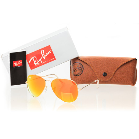 Ray Ban Оригінали 3026D-orange золоті з оранжевою лінзою