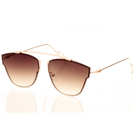 Жіночі сонцезахисні окуляри Dior-Techno-brown золоті з коричневою лінзою